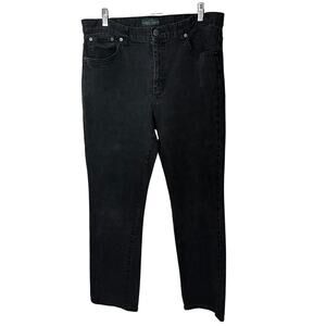 Lauren Ralph Lauren Black Jeans Classic Straight Womens 14‎ High Rise Stretch